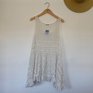 Free People Trapeze Slip White Grey Medium NWT